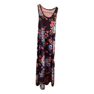 Floral Sleeveless Dress with Pockets